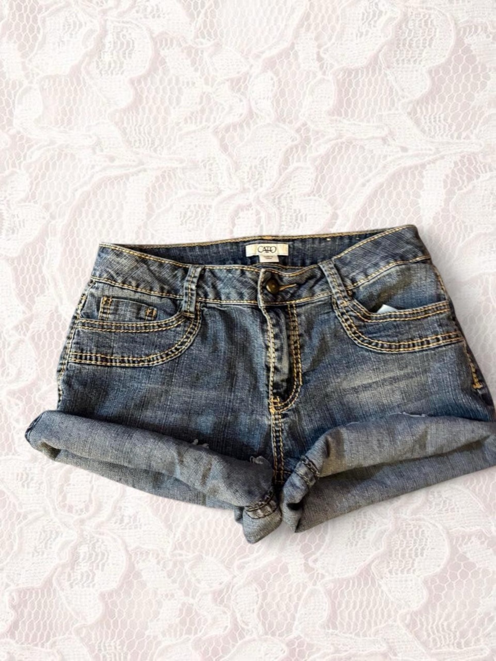 Cato Rolled-Cuff Dark Blue Denim Women's Shorts